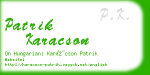 patrik karacson business card